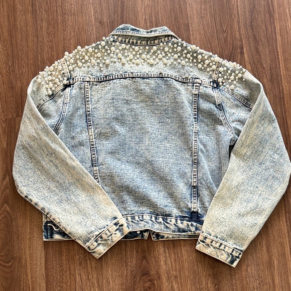 Pearl Embellished Denim Jacket - Picture 2 of 4